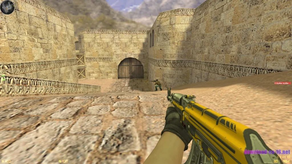 CS 1.6 со скинами 5 CS 1.6 со скинами: AK-47 в бою