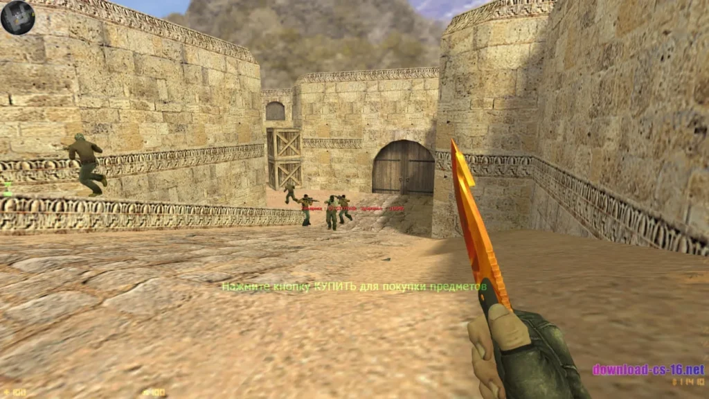 CS 1.6 со скинами 10 CS 1.6 со скинами: раунд с ножом